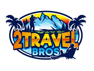 2 Travel Bros logo design by DreamLogoDesign