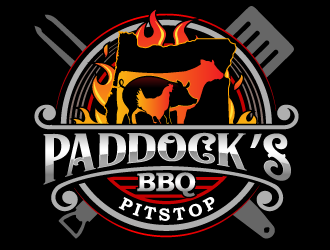 Paddock s BBQ Pitstop logo design by THOR_