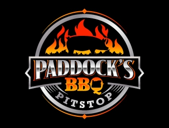 Paddock s BBQ Pitstop logo design by jaize