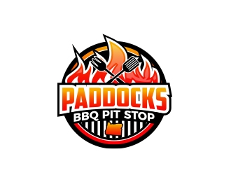 Paddock s BBQ Pitstop logo design by MarkindDesign