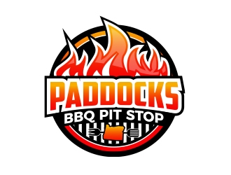 Paddock s BBQ Pitstop logo design by MarkindDesign