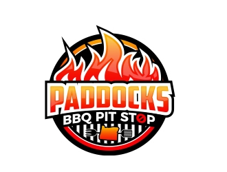 Paddock s BBQ Pitstop logo design by MarkindDesign
