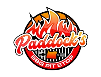 Paddock s BBQ Pitstop logo design by MarkindDesign