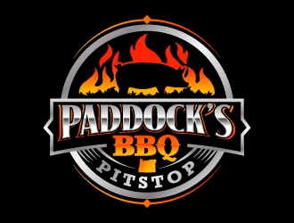 Paddock s BBQ Pitstop logo design by jaize