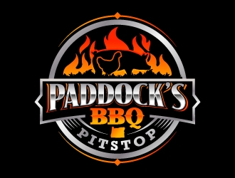 Paddock s BBQ Pitstop logo design by jaize