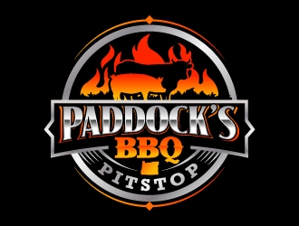 Paddock s BBQ Pitstop logo design by jaize