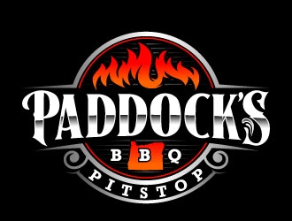 Paddock s BBQ Pitstop logo design by daywalker
