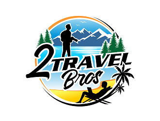 2 Travel Bros logo design by haze