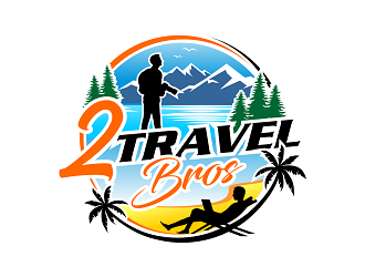 2 Travel Bros logo design by haze
