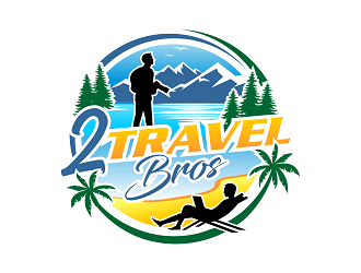 2 Travel Bros logo design by haze