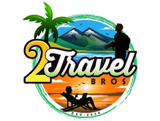 2 Travel Bros logo design by LucidSketch