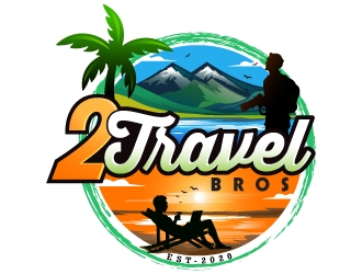 2 Travel Bros logo design by LucidSketch