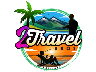 2 Travel Bros logo design by LucidSketch