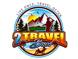 2 Travel Bros logo design by DreamLogoDesign