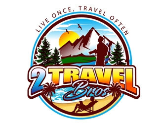 2 Travel Bros logo design by DreamLogoDesign