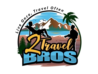 2 Travel Bros logo design by DreamLogoDesign