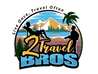 2 Travel Bros logo design by DreamLogoDesign