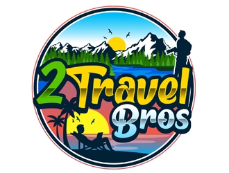 2 Travel Bros logo design by DreamLogoDesign