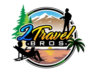 2 Travel Bros logo design by DreamLogoDesign