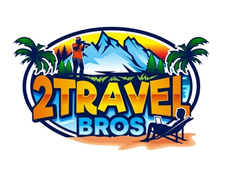 2 Travel Bros logo design by DreamLogoDesign