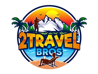 2 Travel Bros logo design by DreamLogoDesign
