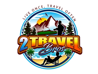 2 Travel Bros logo design by DreamLogoDesign