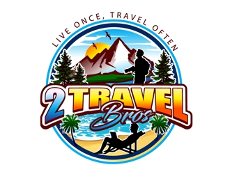 2 Travel Bros logo design by DreamLogoDesign