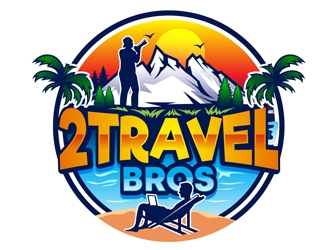 2 Travel Bros logo design by DreamLogoDesign