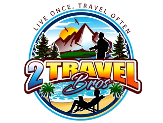 2 Travel Bros logo design by DreamLogoDesign