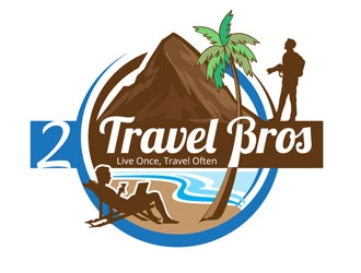 2 Travel Bros logo design by frontrunner