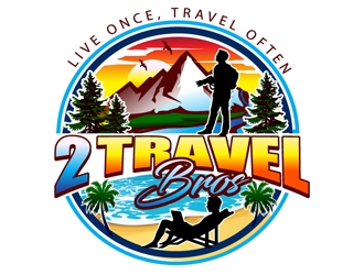 2 Travel Bros logo design by DreamLogoDesign