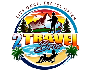 2 Travel Bros logo design by DreamLogoDesign