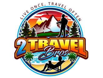 2 Travel Bros logo design by DreamLogoDesign