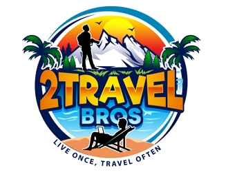 2 Travel Bros logo design by DreamLogoDesign