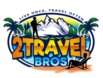 2 Travel Bros logo design by DreamLogoDesign