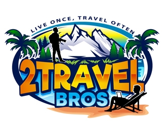 2 Travel Bros logo design by DreamLogoDesign
