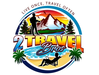 2 Travel Bros logo design by DreamLogoDesign