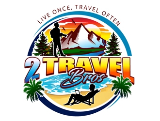 2 Travel Bros logo design by DreamLogoDesign