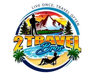 2 Travel Bros logo design by DreamLogoDesign