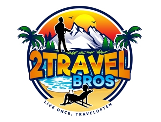 2 Travel Bros logo design by DreamLogoDesign