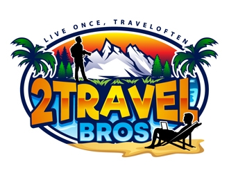 2 Travel Bros logo design by DreamLogoDesign