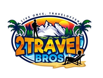 2 Travel Bros logo design by DreamLogoDesign