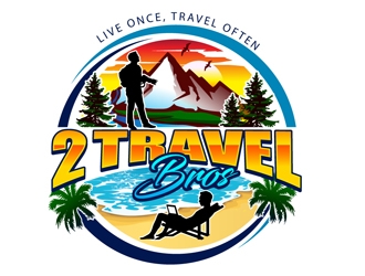 2 Travel Bros logo design by DreamLogoDesign