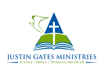 Justin Gates Ministries    Justice | Mercy | Humility   Micah 6:8 logo design by aldesign