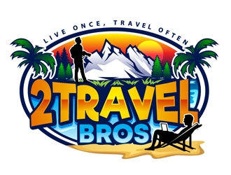 2 Travel Bros logo design by DreamLogoDesign