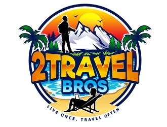 2 Travel Bros logo design by DreamLogoDesign