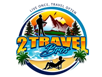 2 Travel Bros logo design by DreamLogoDesign