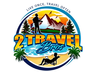 2 Travel Bros logo design by DreamLogoDesign