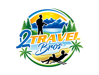 2 Travel Bros logo design by haze