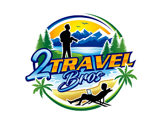 2 Travel Bros logo design by haze